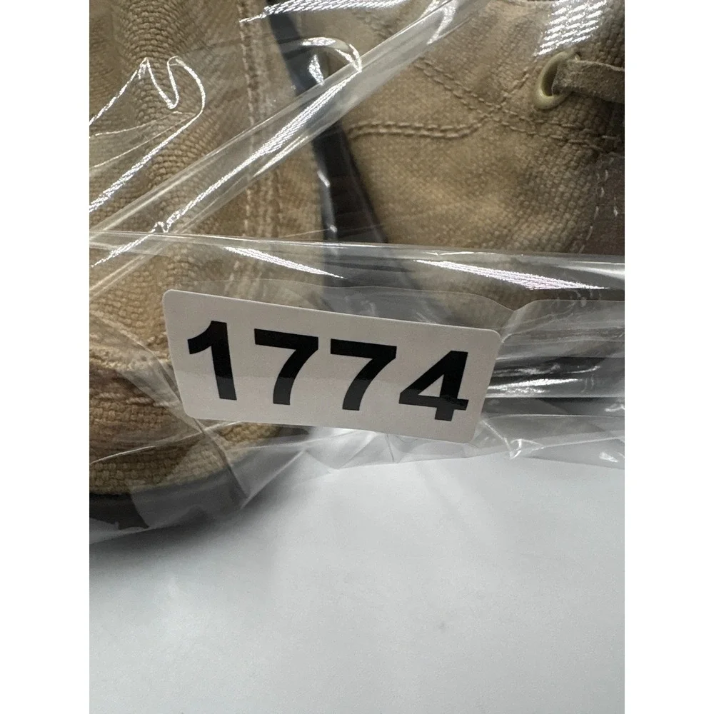 Crocs Santa Cruz Mens Khaki Canvas Slip On Loafers Size M12 Tan 11270